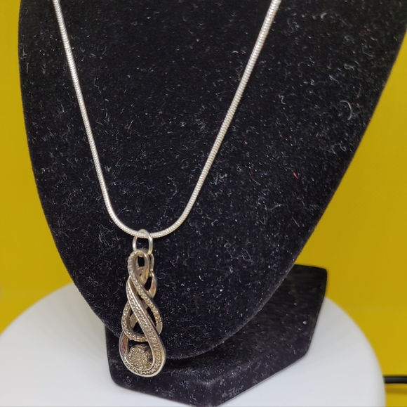 Cascading Loop Diamond Pendant Necklace - Picture 1 of 8